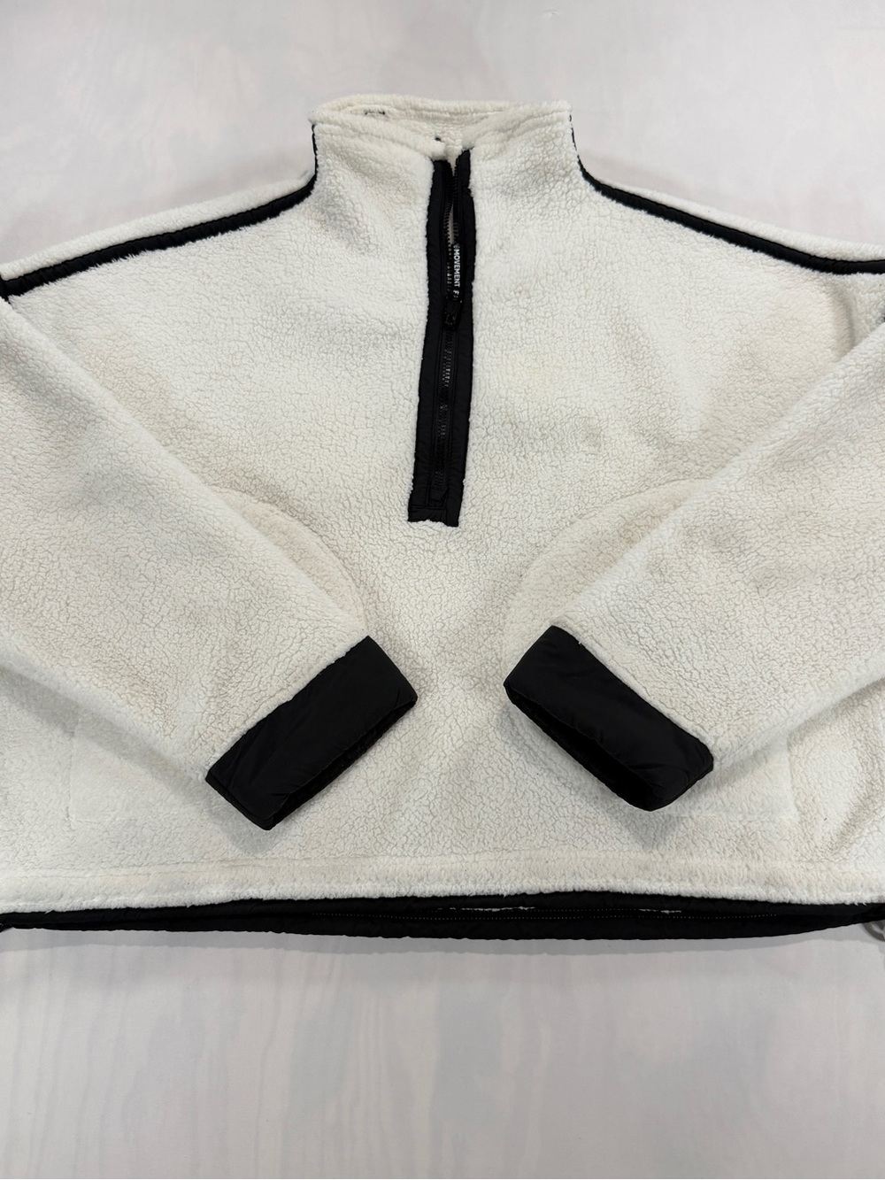 FP Movement Free People Mountain High Fleece Pullover Womens XL Ivory Black